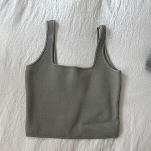 Abercrombie & Fitch Sage Green Knit Crop Top